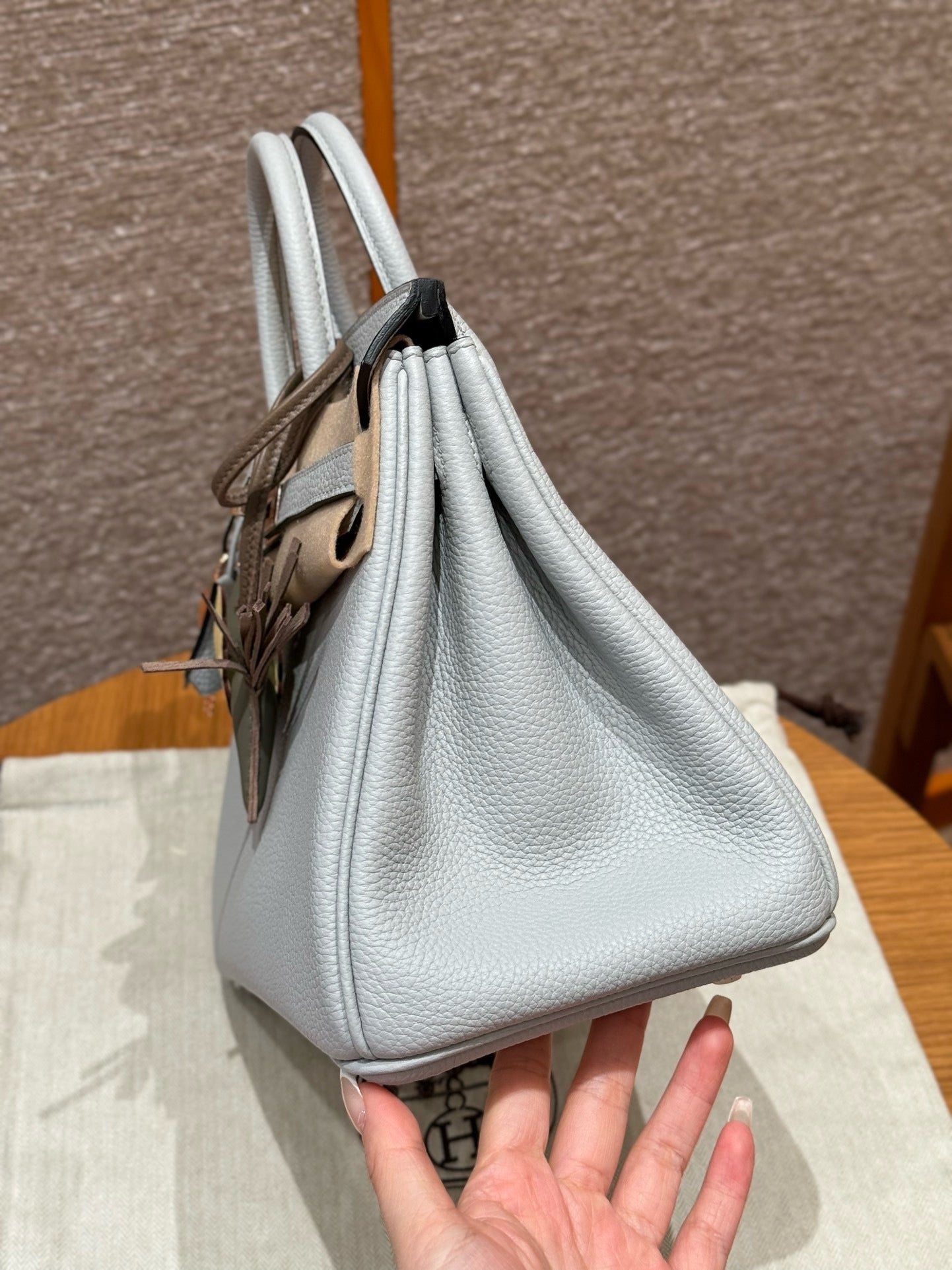 HERMES Birkin25 聖杯藍 玫瑰金扣 togo 08