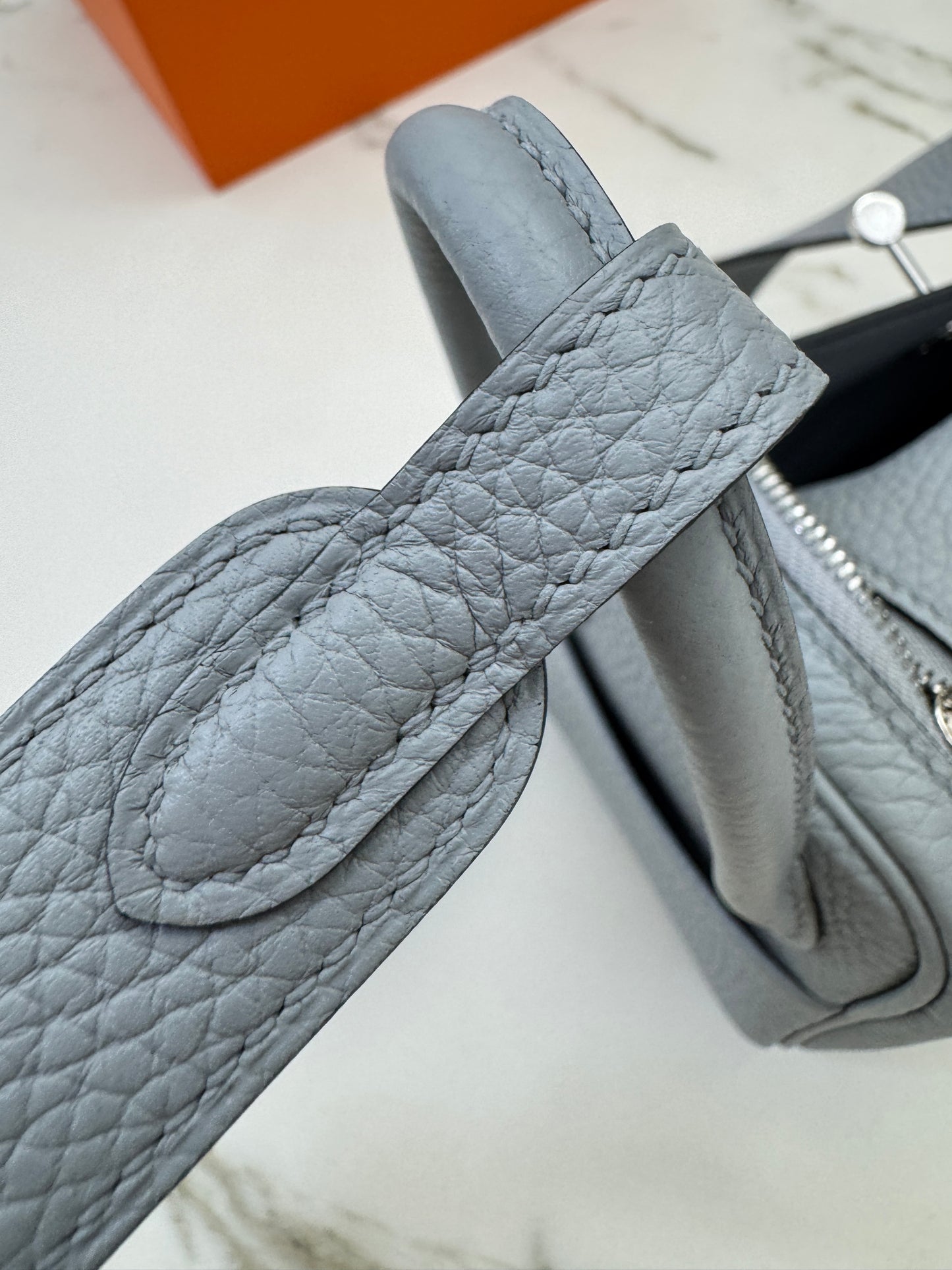 HERMES Mini Lindy II 木偶灰銀扣 TC Gris Platin PHW