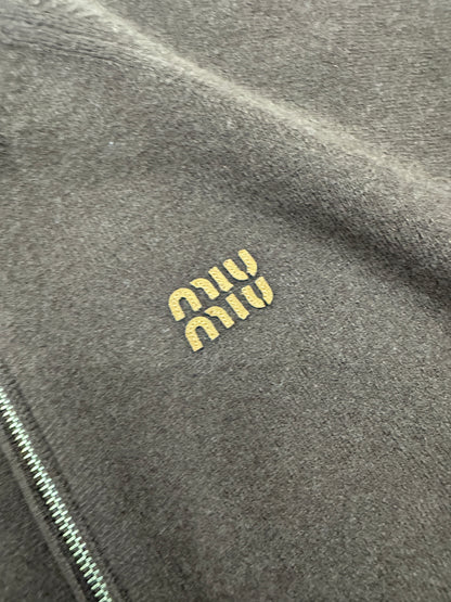 MIU MIU 深棕色針織短外套