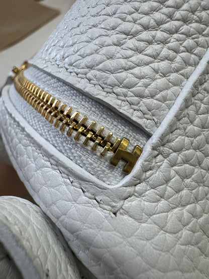 HERMES Mini Lindy II 純白色TC 金扣 GHW