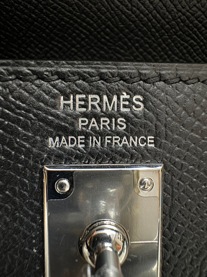 HERMES Kelly 25 黑銀 Epsom Noir