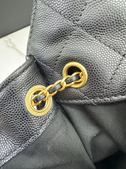 CHANEL 25Bag Medium 黑色荔枝皮