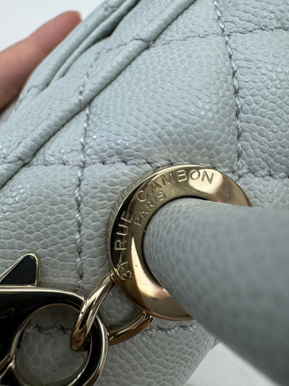 CHANEL Mini Cocohandle 霧霾藍/冰川藍 Cloud Blue