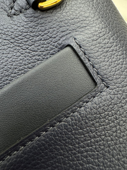 HERMES Mini 2424 午夜藍金扣 Evercolor 2Z Bleu Nuit GHW
