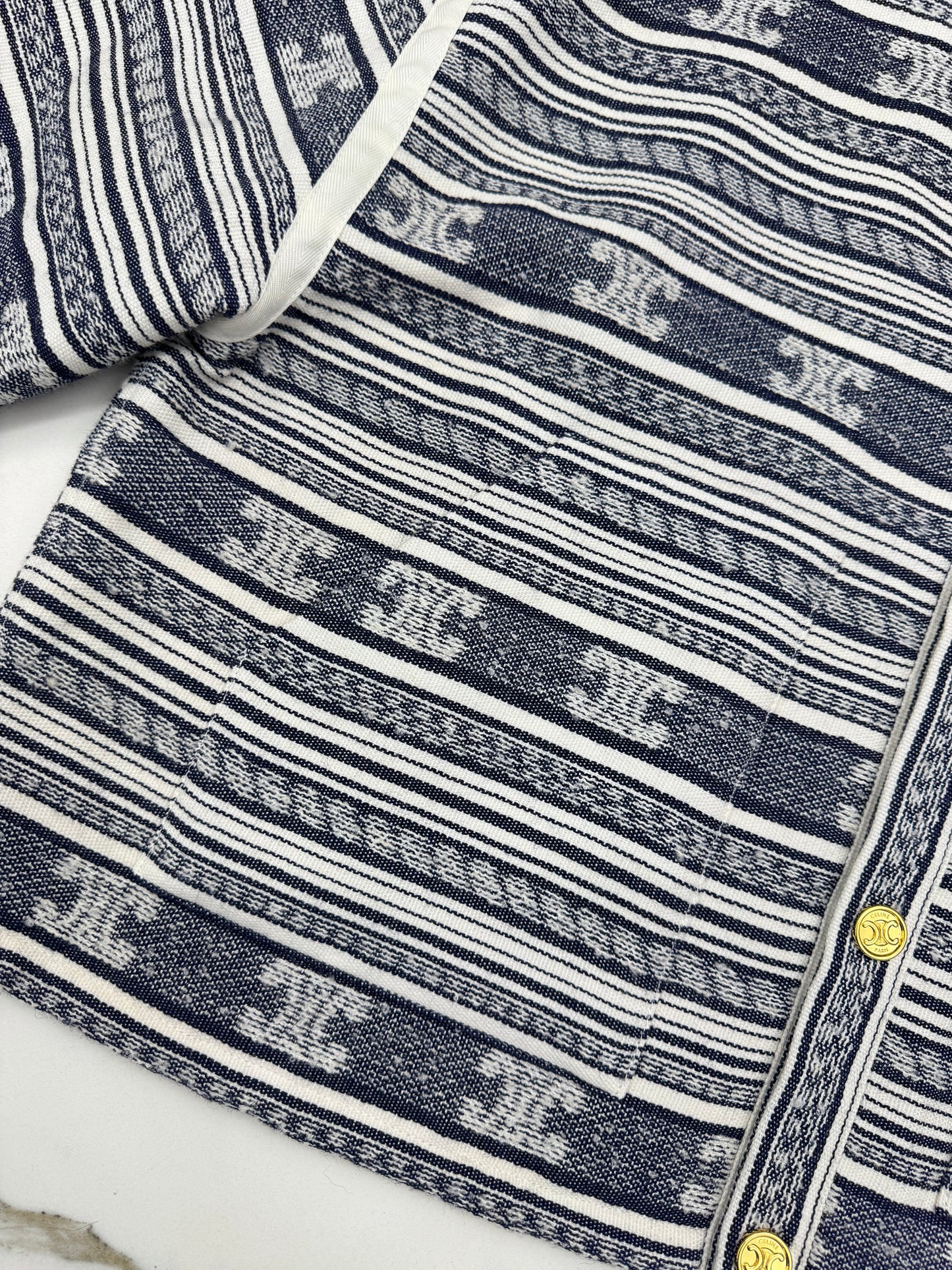 CElLINE 凱旋門Logo橫紋外套