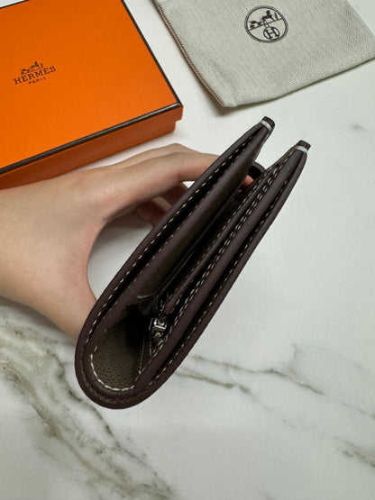 HERMES Bearn Wallet 大象灰 銀扣