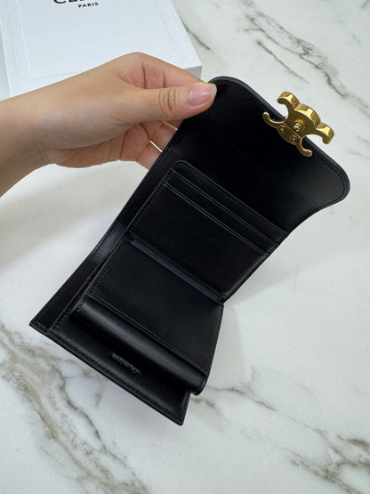 CELINE Wallet 凱旋門金扣Box皮