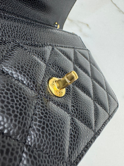 CHANEL Wallet On Chain 黑金牛 新版旋轉扣woc