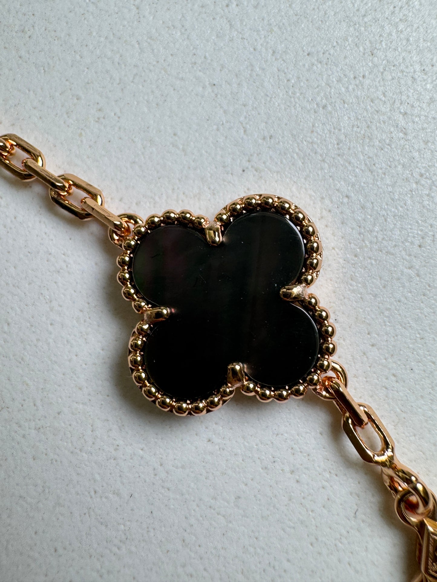 VCA Vintage Alhambra Bracelet 五花灰貝母拼鑽 玫瑰金手鏈