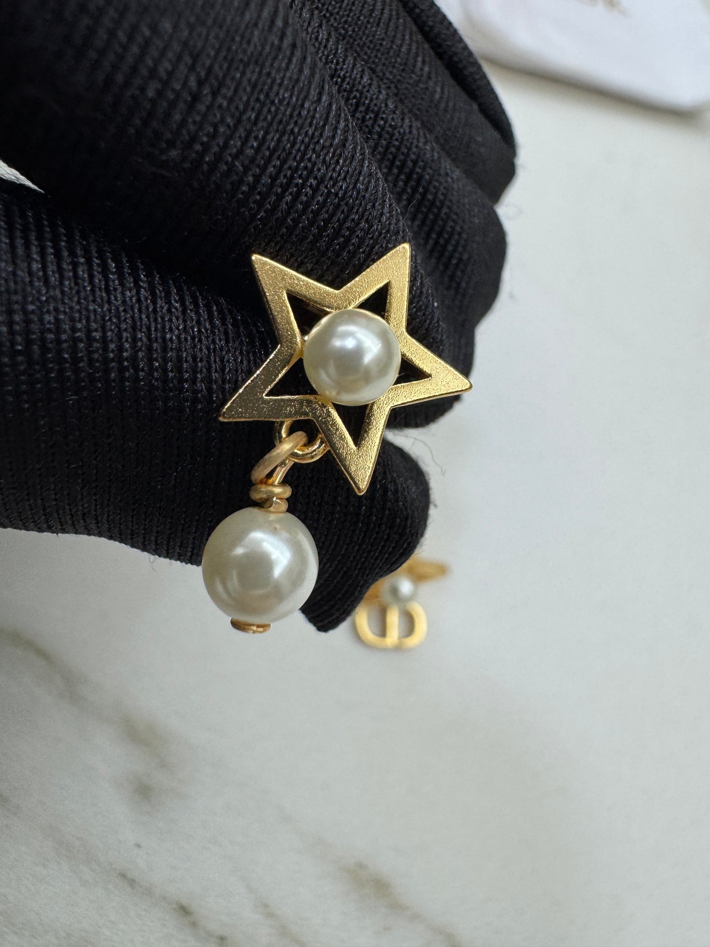 DIOR 星星珍珠耳環