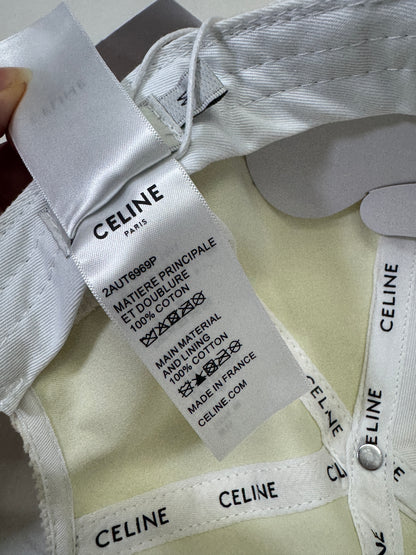 CELINE 凱旋門鴨舌帽 燈芯絨白色