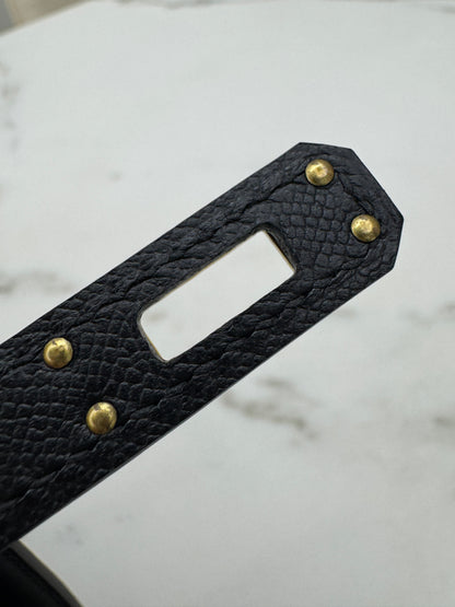 HERMES Birkin 25 黑色 Madame 拉絲金扣 89 Noir Sellier