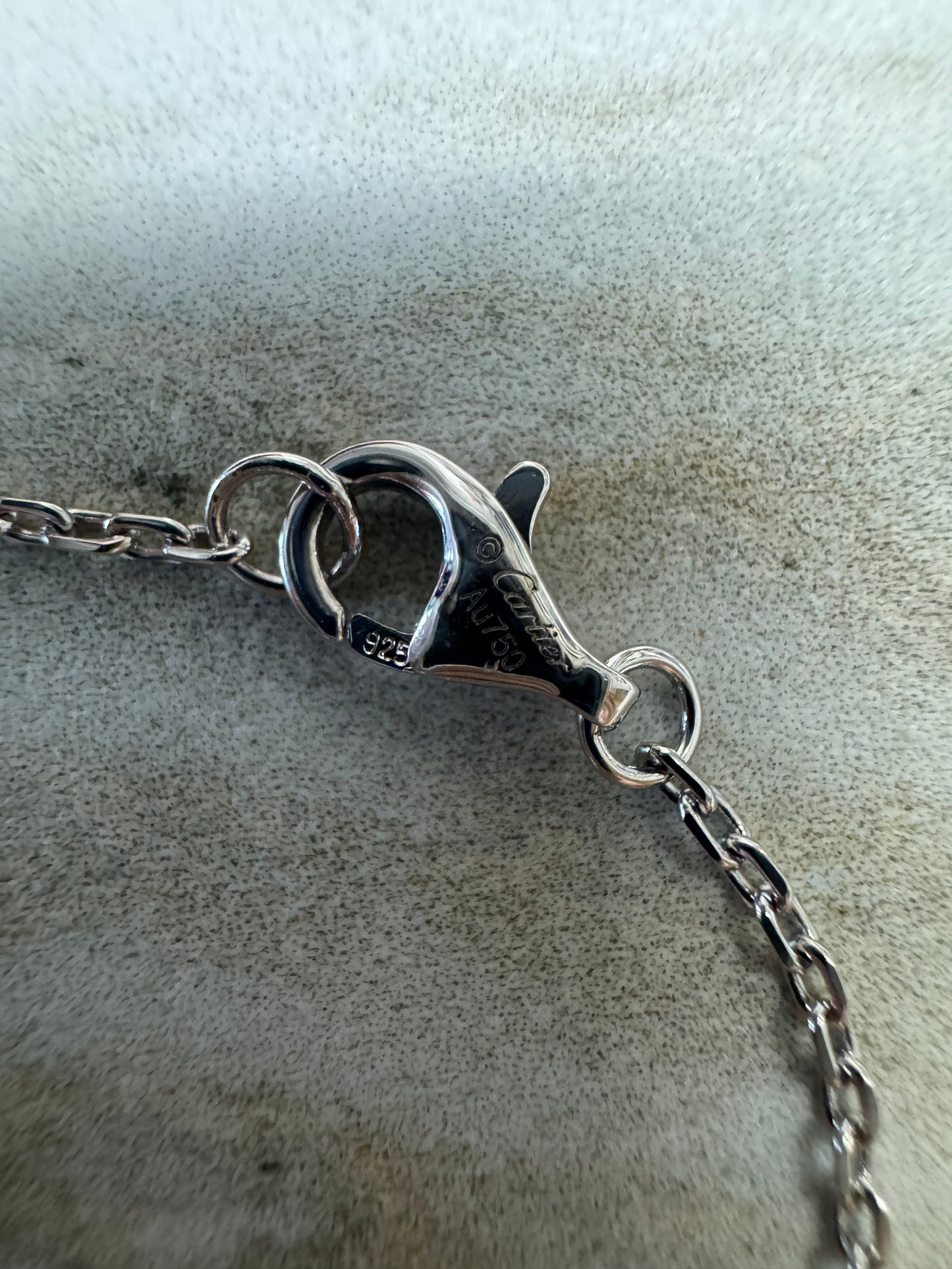 CARTIER Love 滿天星項鏈 白金色 【純銀電鍍18K金+莫桑鑽】