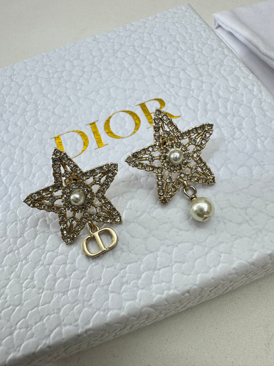 DIOR Nuit Etoilee 淡金色耳環