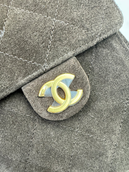 CHANEL 25Bag 麂皮深棕色 Small