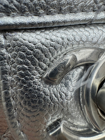 CHANEL 25B調節扣 銀色方胖子 Mini CF Square Caviar Calfskin