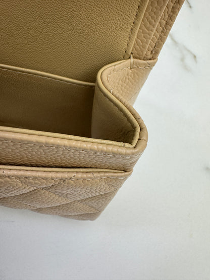 CHANEL CF23 Small 米杏色牛皮金扣 Beige Caviar Calfskin GHW