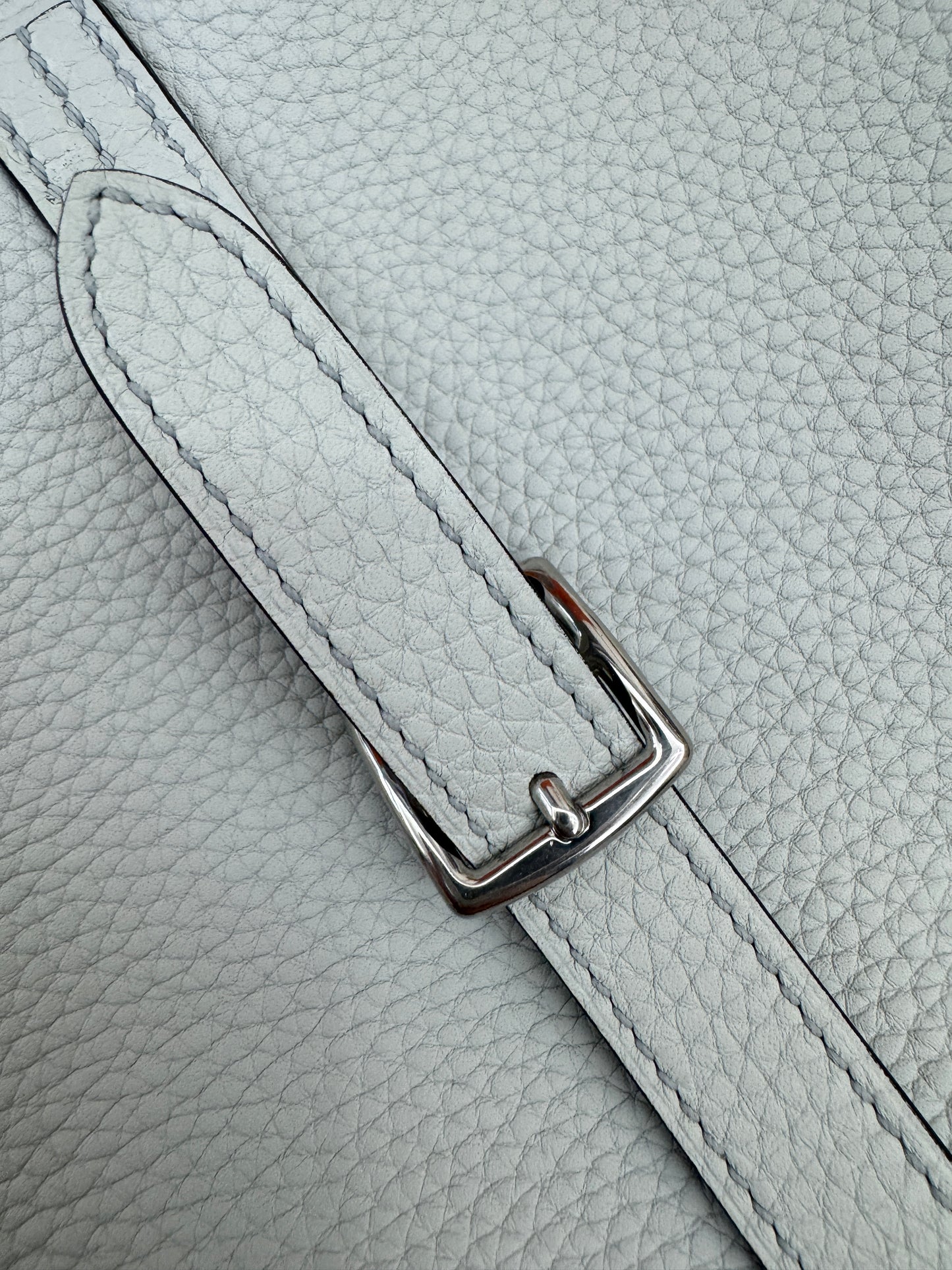 HERMES Halzan 25 聖杯藍銀扣 Bleu Pale