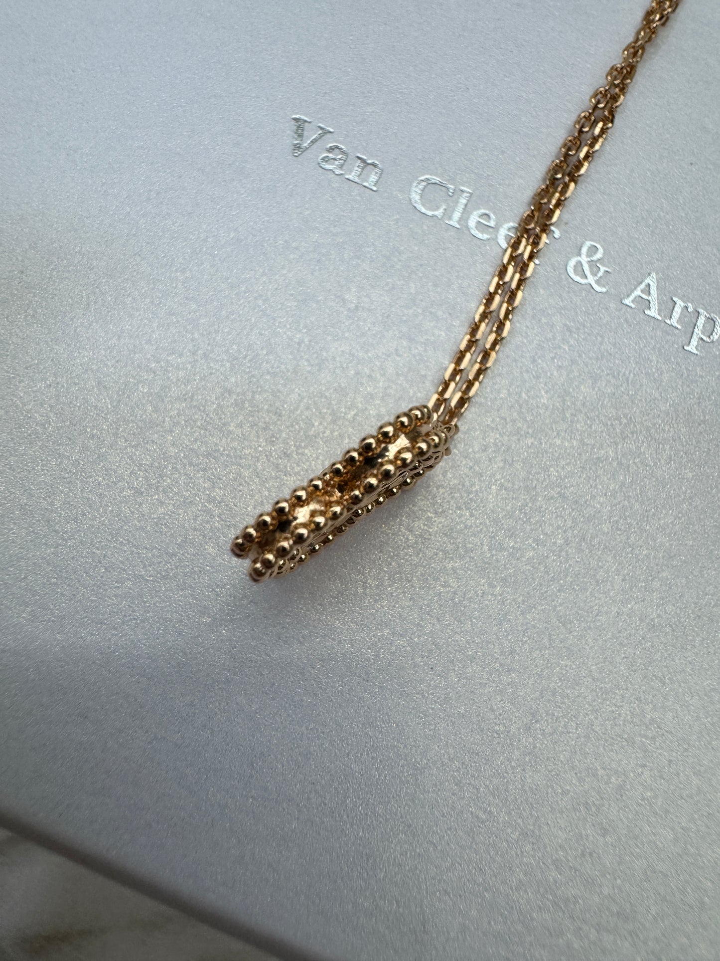 VCA Vintage Alhambra Necklace 滿鑽玫瑰金項鏈