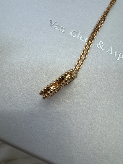 VCA Vintage Alhambra Necklace 滿鑽玫瑰金項鏈
