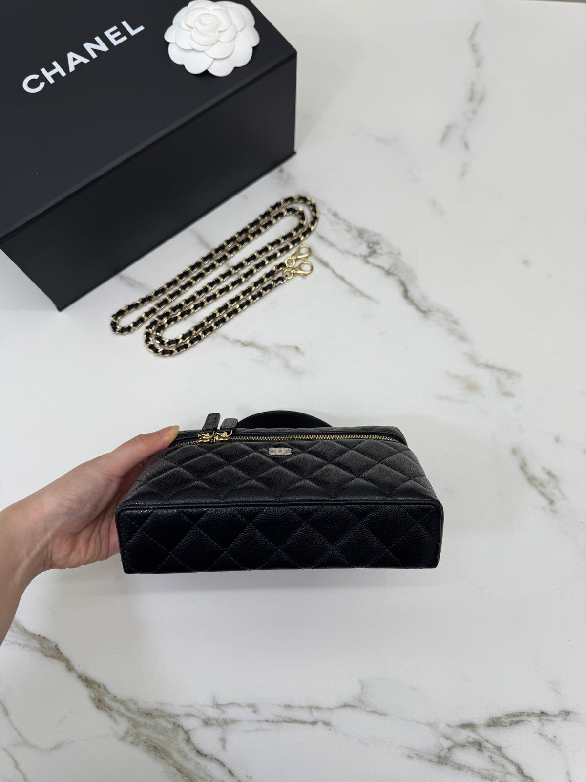 CHANEL LP盒子包 黑色牛皮 Vanity