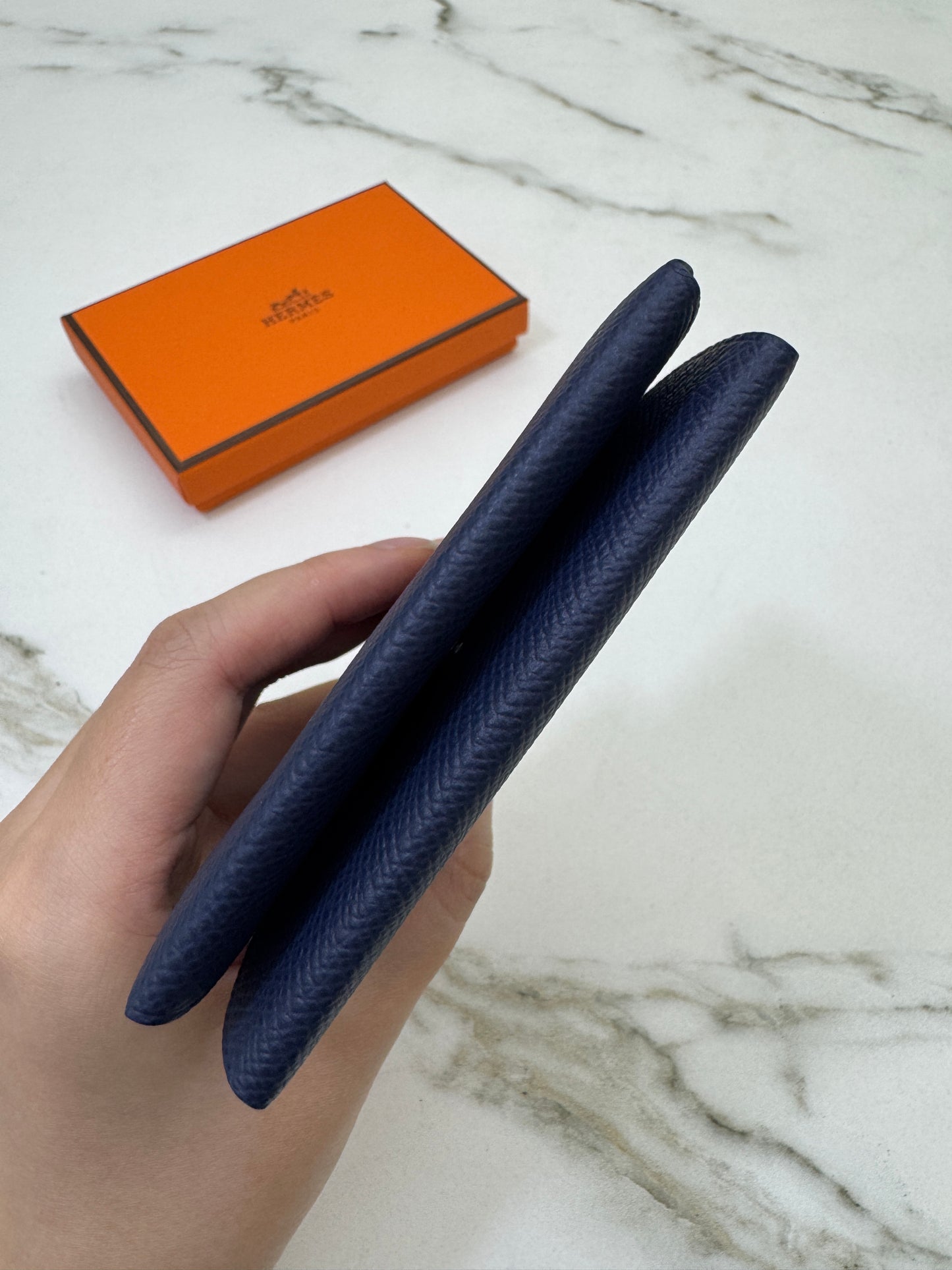 HERMES Calvi Duo 海軍藍 7U Navy Epsom