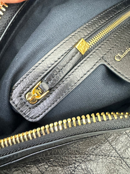 DIOR D-Journey Small 黑色油臘皮