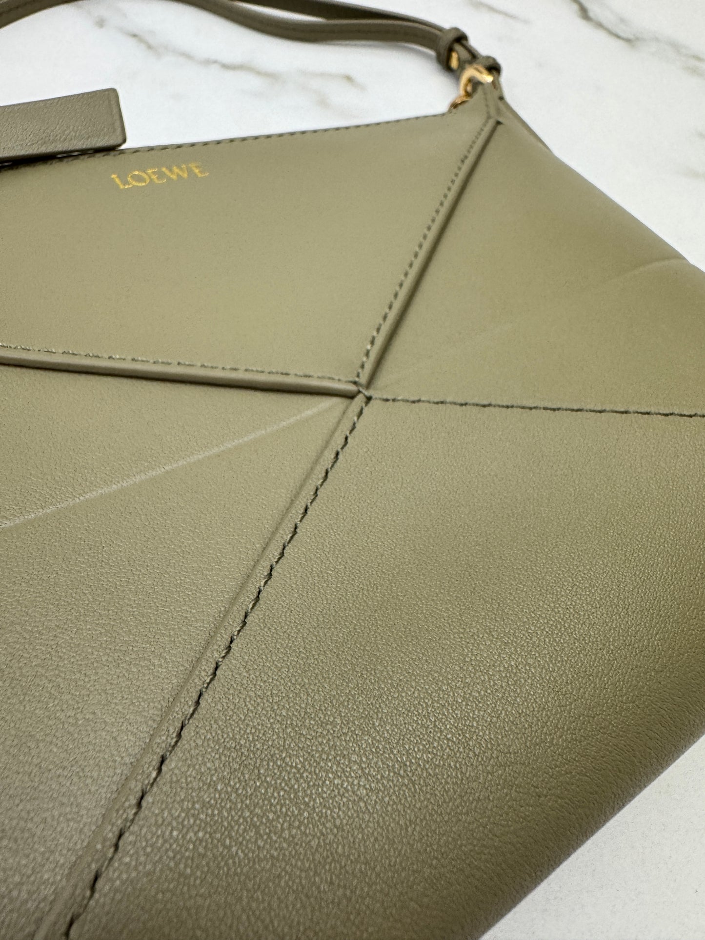 LOEWE Puzzle Fold Pouch Clay Green