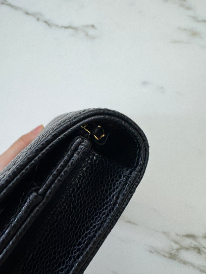 CHANEL Wallet On Chain 黑金牛 新版旋轉扣woc