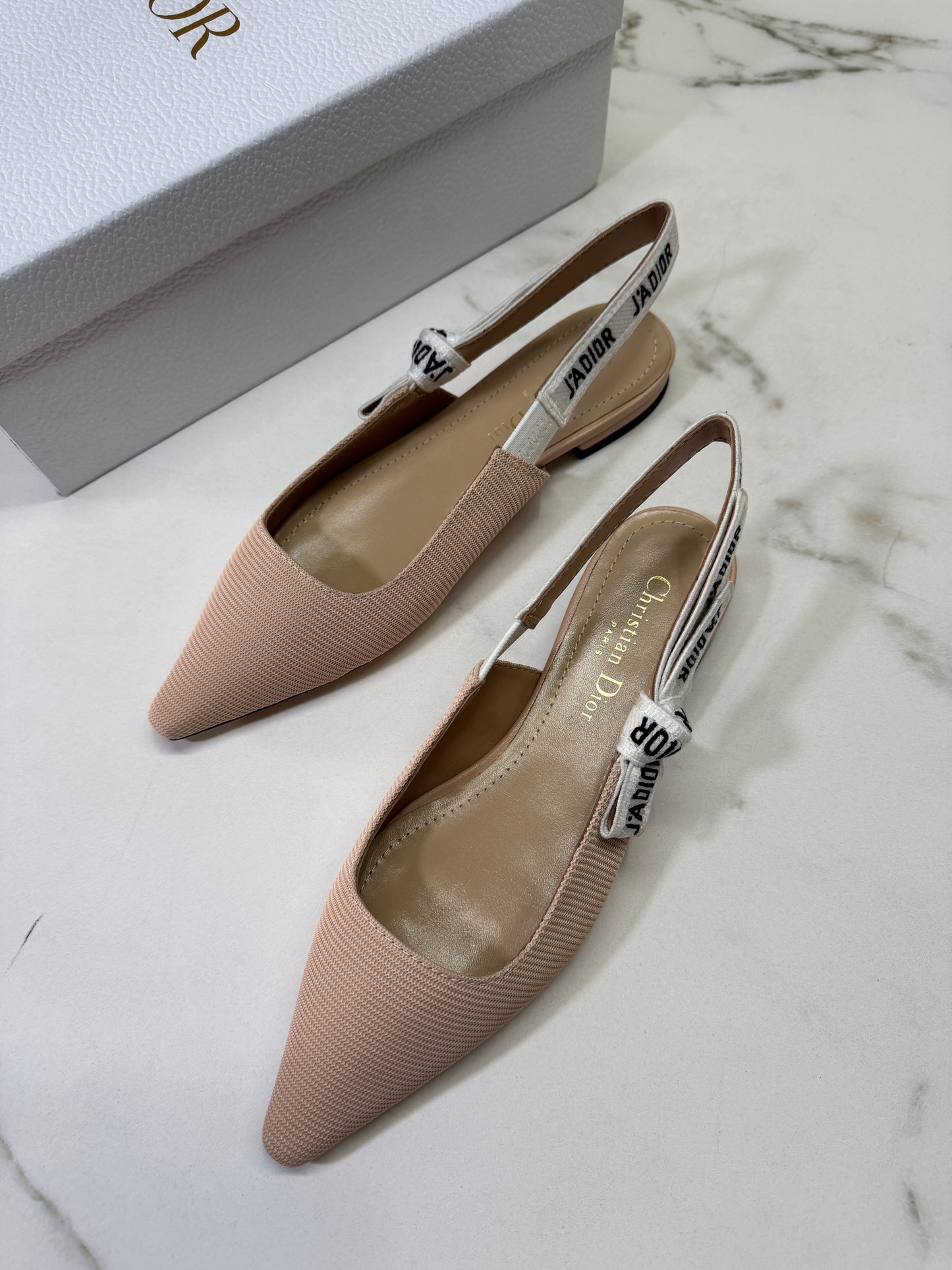 DIOR J'adior Slingback 裸色 科技布面 2.5cm