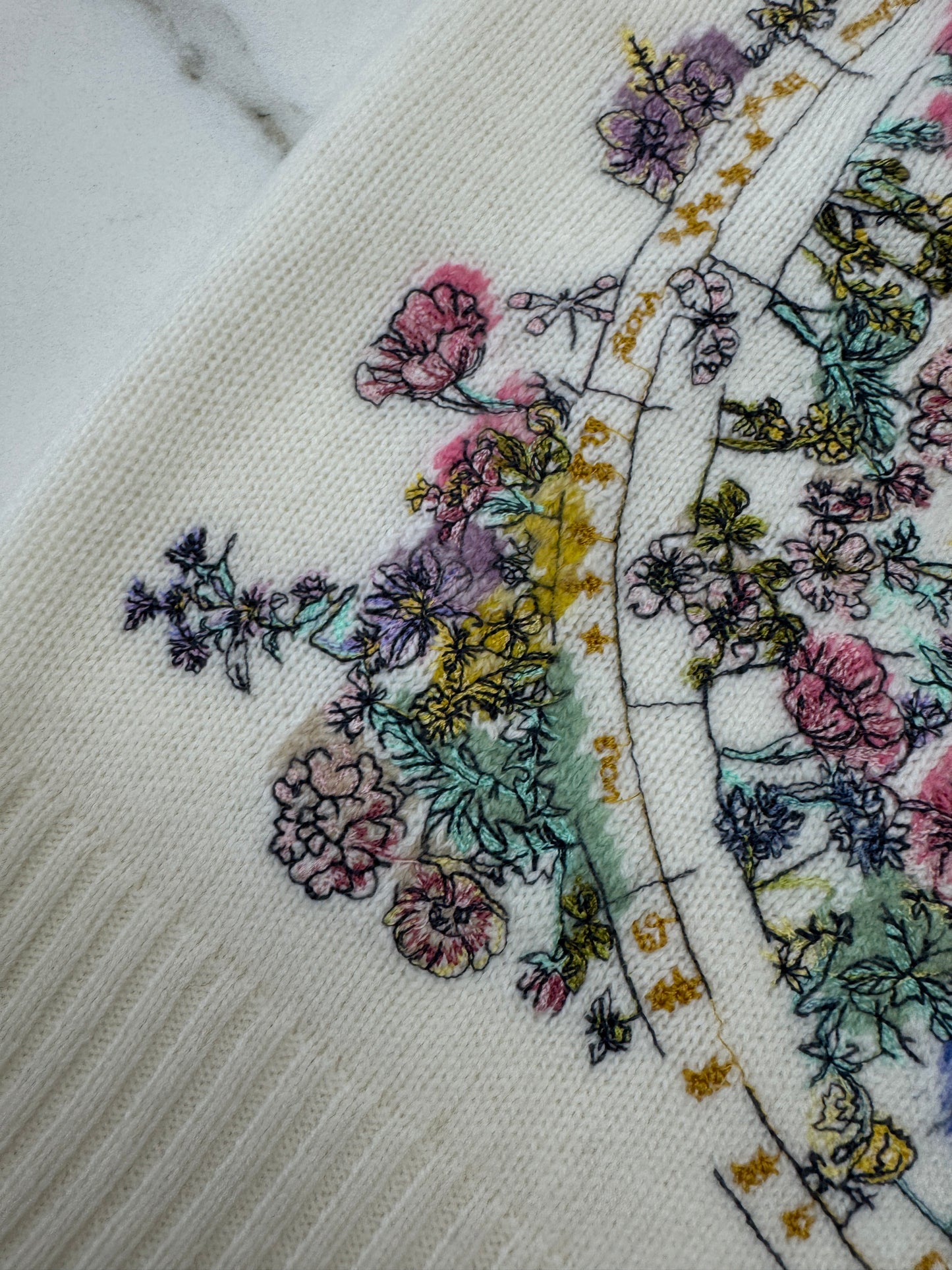 DIOR 星星花朵刺繡毛衣