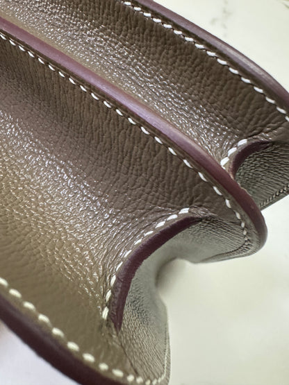 HERMES Mini Constance 大象灰山羊皮 金扣 Etoupe GHW