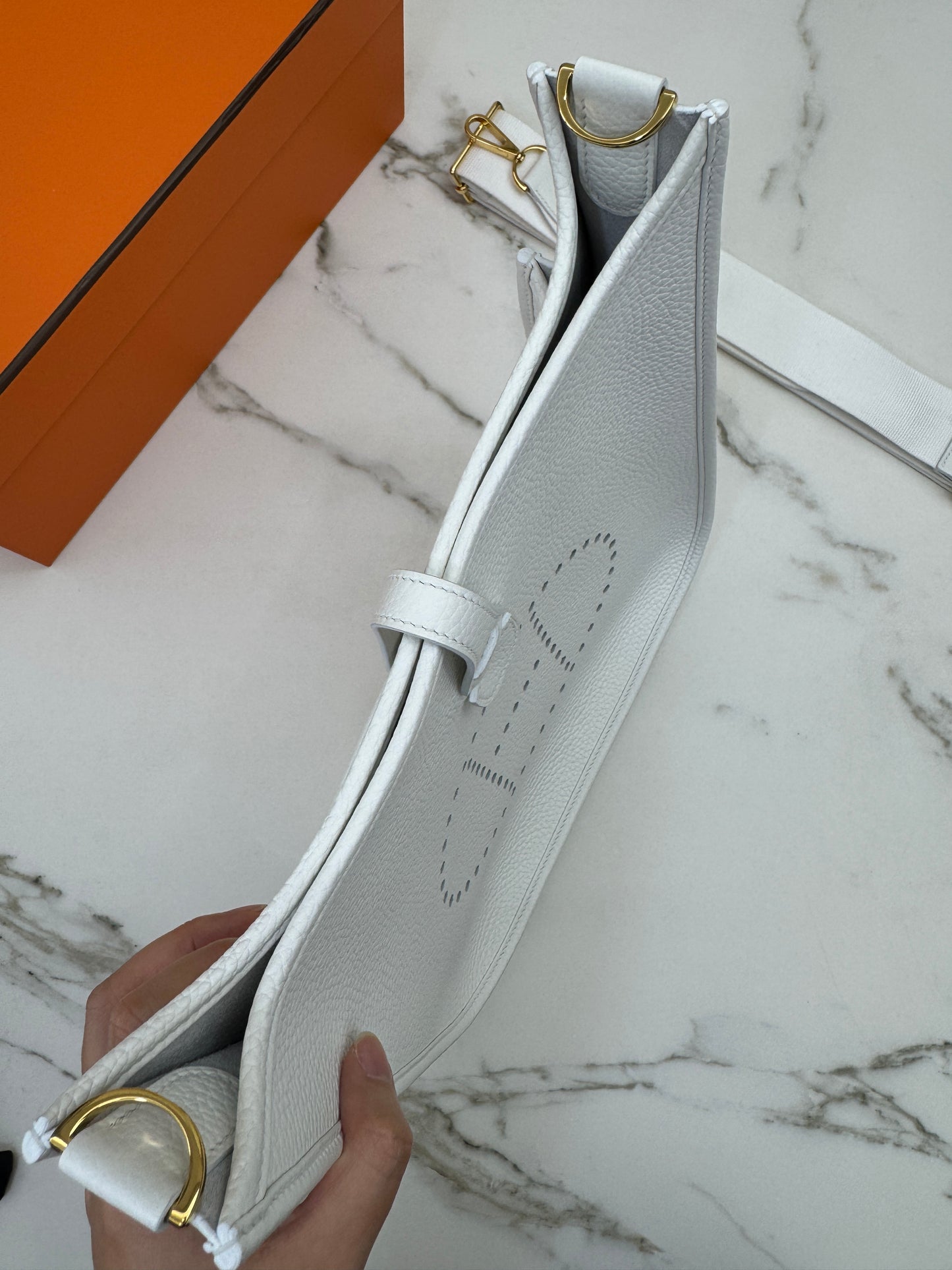 HERMES Evelyn29 新白色金扣 0U New White GHW