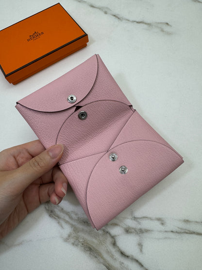 HERMES Calvi Duo 櫻花粉山羊皮 Rose Sakura