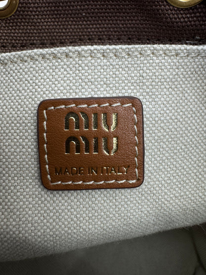 MIU MIU Backpack Canvas 深棕
