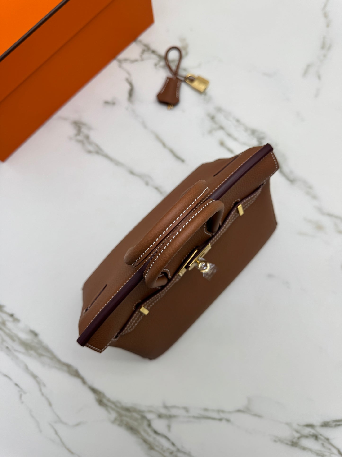 HERMES Birkin 25 金棕色金扣 Togo Gold GHW