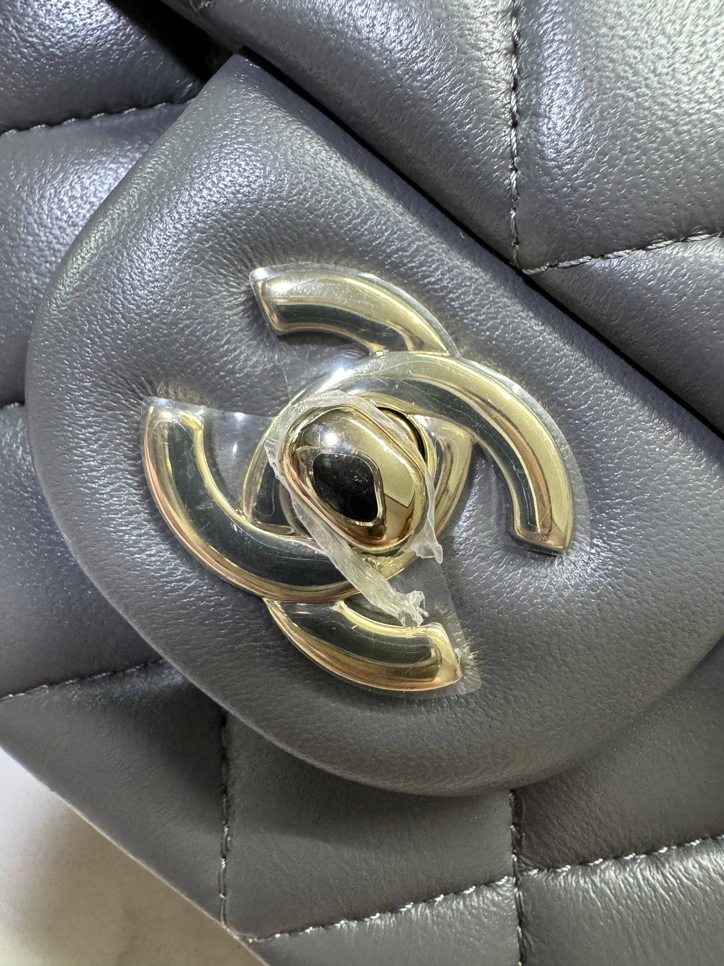 CHANEL 23K Mini CF with Top Handle 手柄CF 深灰色羊皮