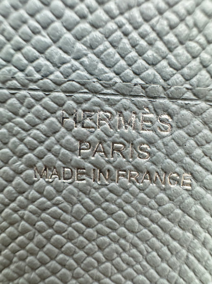 HERMES Bearn 三摺錢包 亞麻藍 Blue Lin Epsom PHW