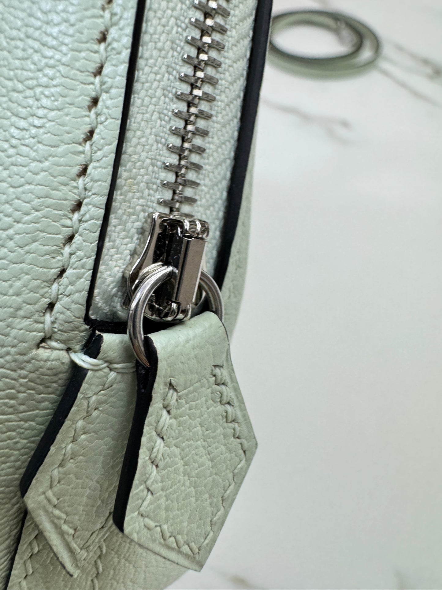 HERMES Mini Bolide 氣泡綠 山羊皮 銀扣 Mysore Vert Fizz PHW