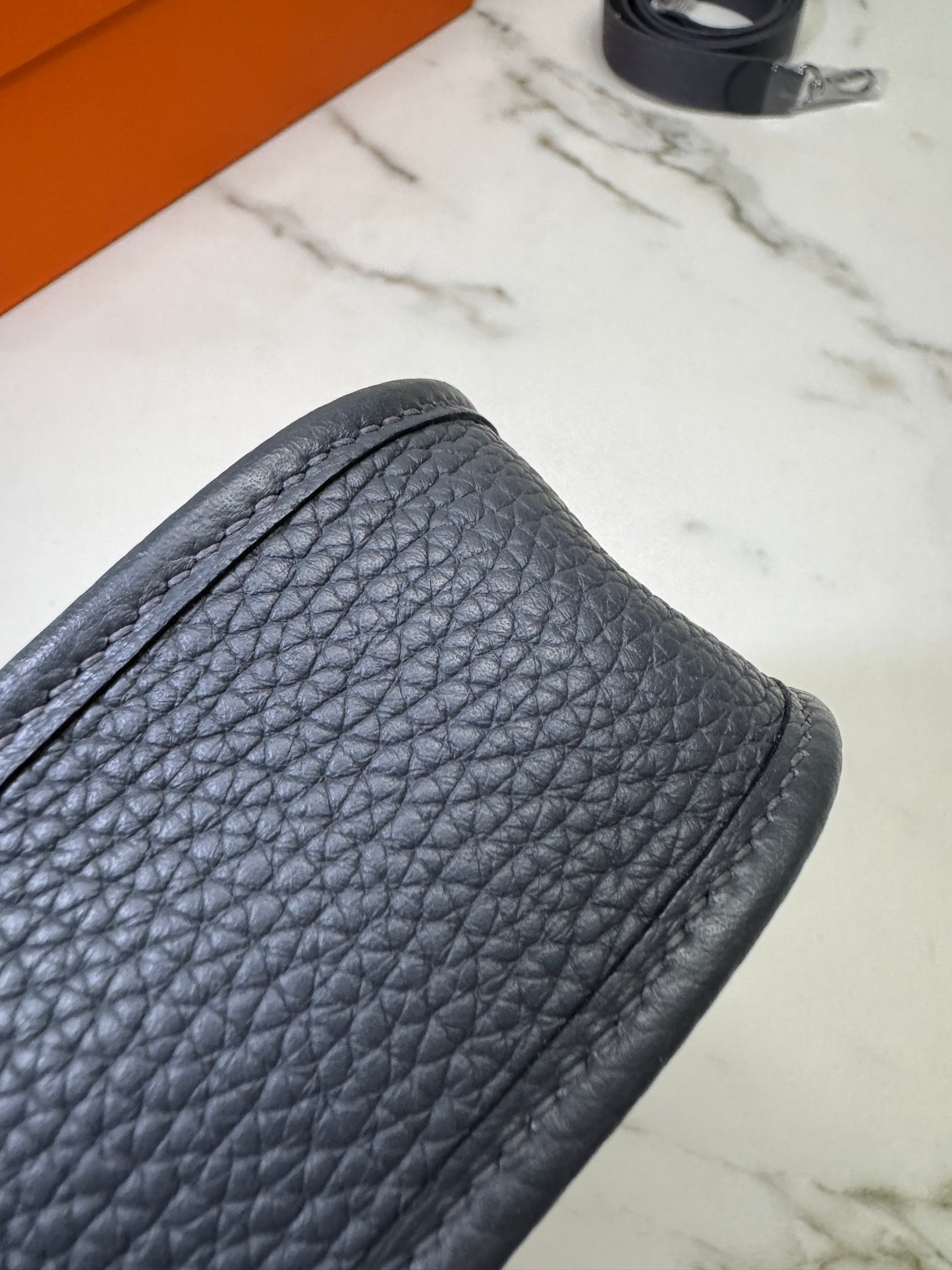 HERMES Mini Evelyn 石板灰銀扣 85 Ardoise PHW