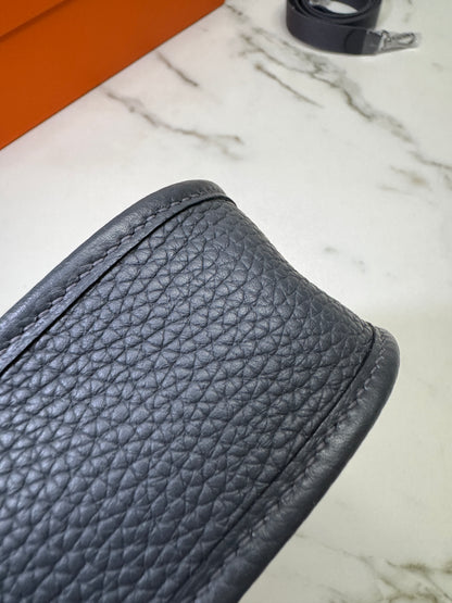 HERMES Mini Evelyn 石板灰銀扣 85 Ardoise PHW