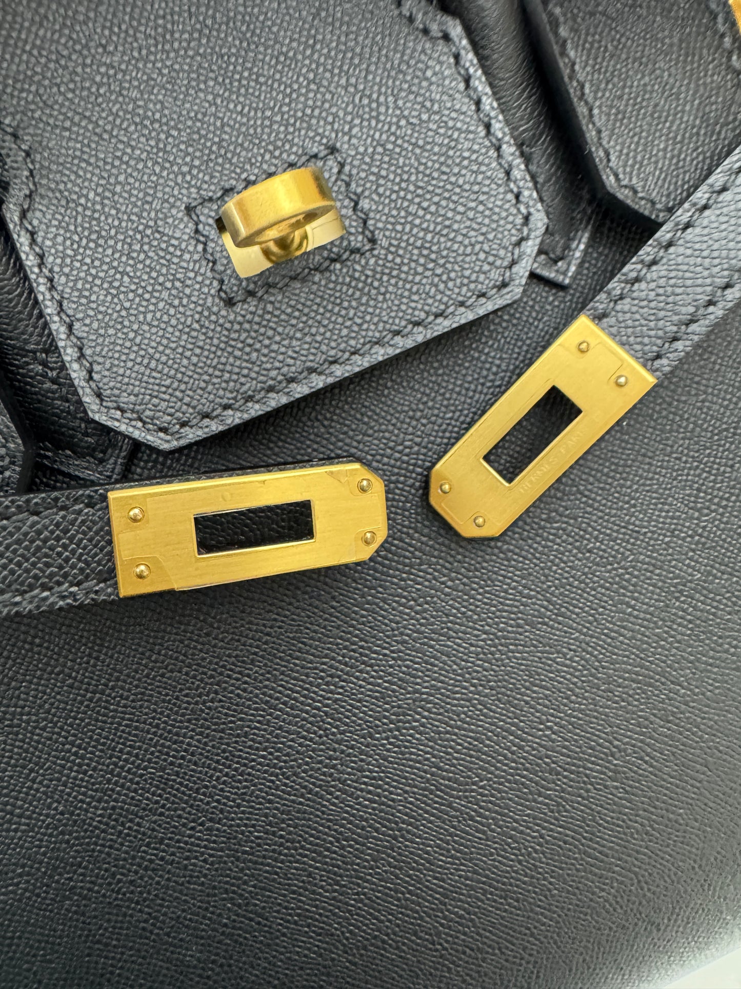 HERMES Birkin 25 黑色 Madame 拉絲金扣 89 Noir Sellier
