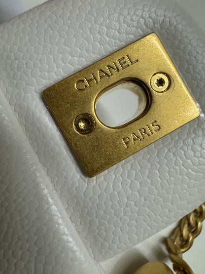 CHANEL 24P 愛心金球 白色 20cm 中號