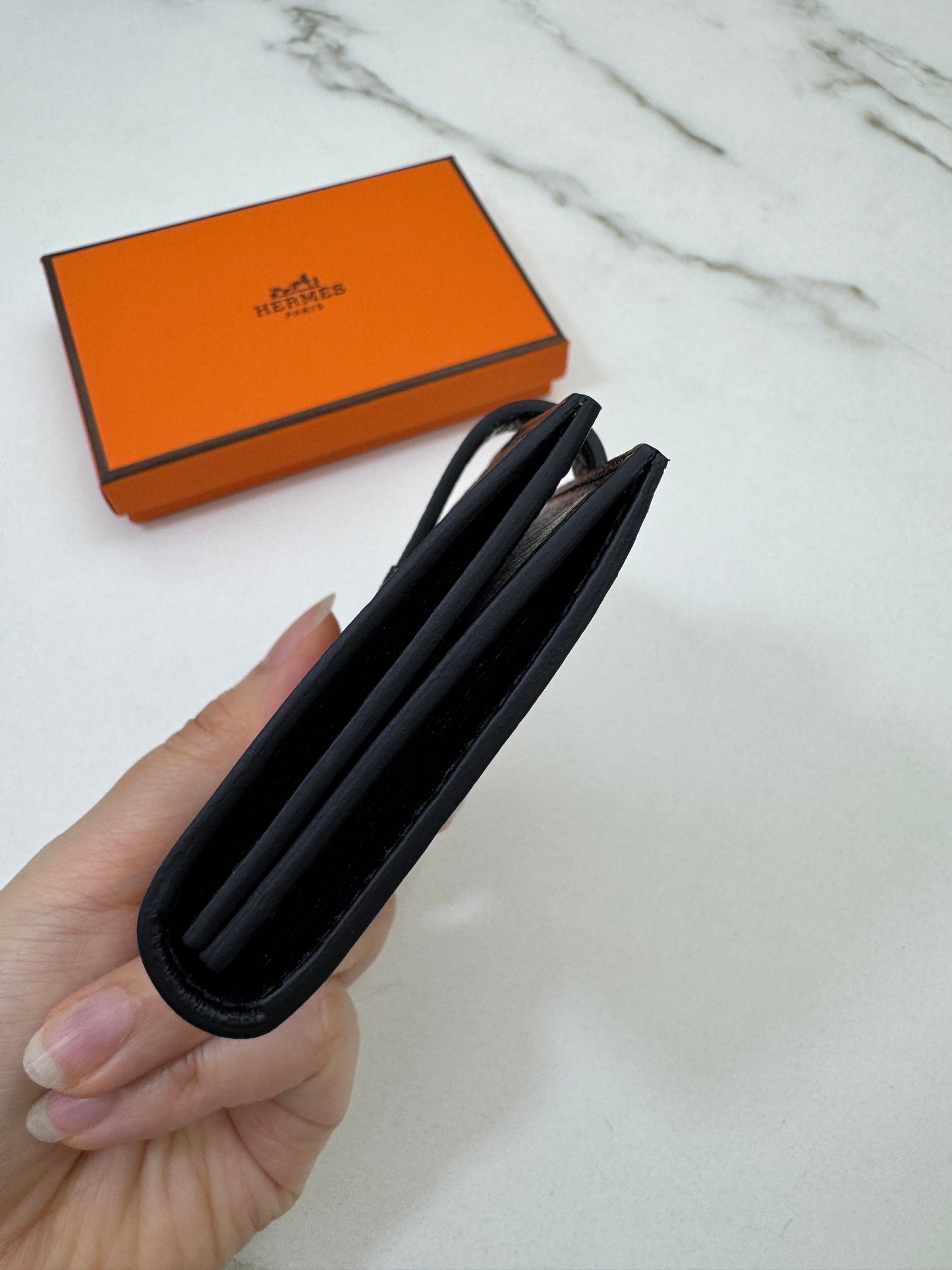BEARN Mini Wallet 黑色山羊皮 Noir Chevre Mysore PHW