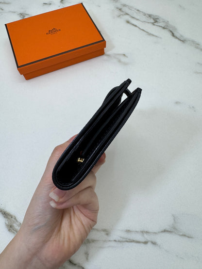 HERMES Bearn Compact Wallet 黑金 Epsom