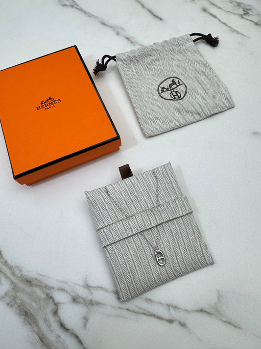 HERMES 豬鼻子項鏈 銀色