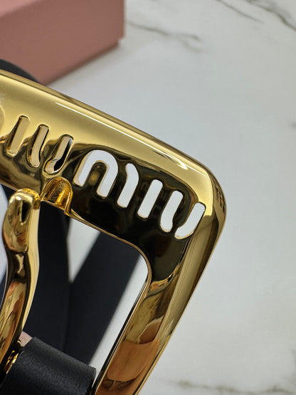 MIU MIU 鏤空扣皮帶