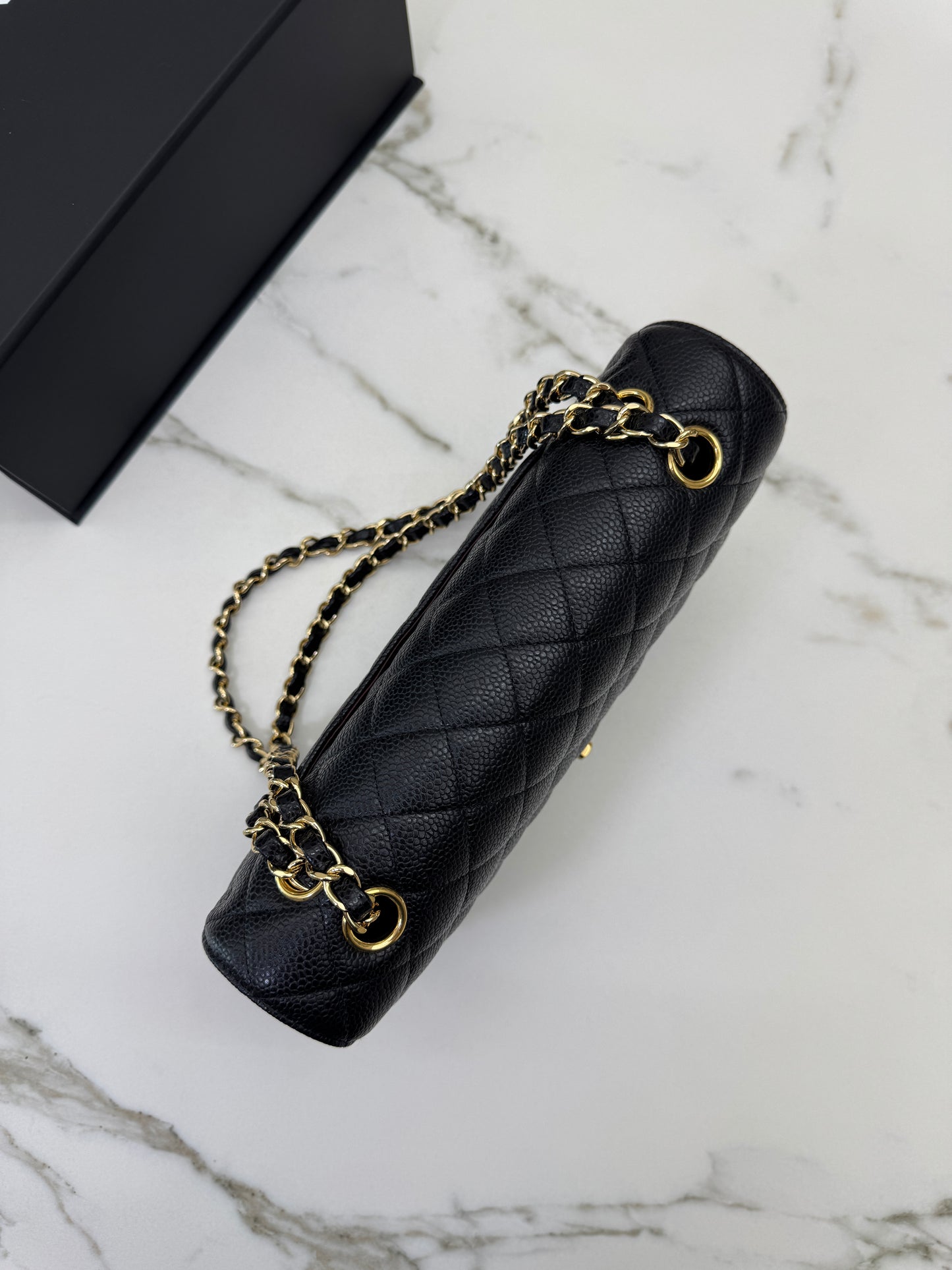CHANEL CF25 Medium 黑金牛 Black Calfskin GHW