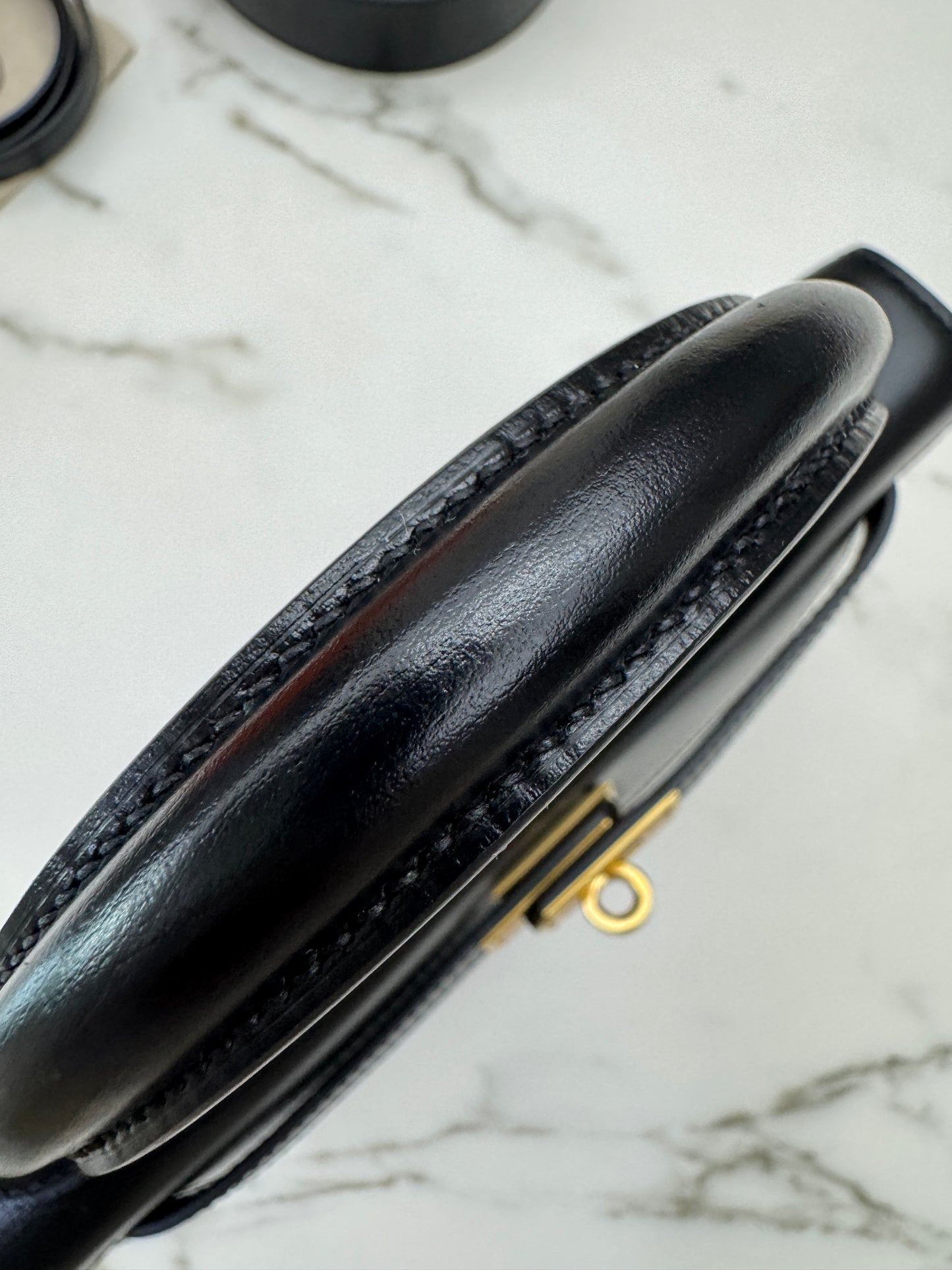 HERMES Kelly 25 黑色外縫金扣 Box Leather Sellier Noir GHW