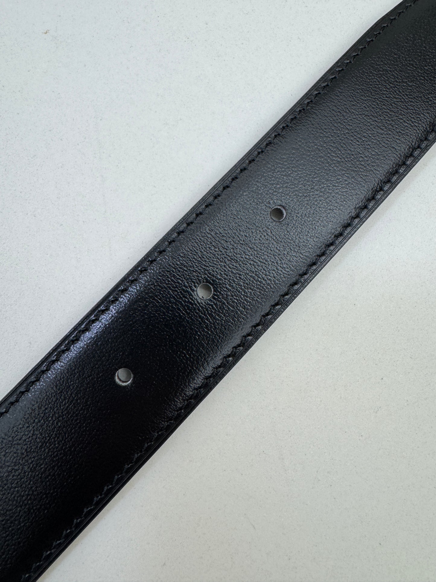HERMES H au Carre 32mm 雙面皮帶 黑色拼烏木色
